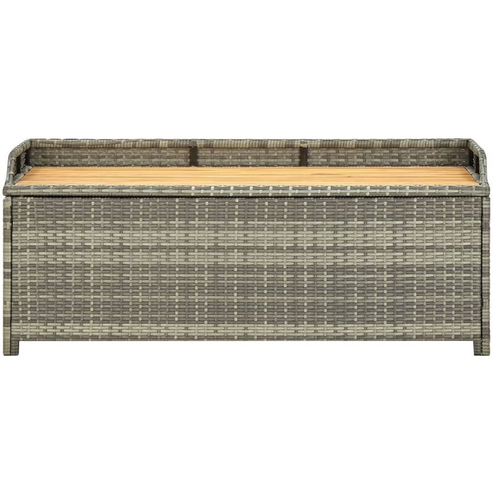 Trädgårdsbänk med förvaring 120 cm konstrotting grå vidaXL 120 x 50 x 50 cm – bild 3