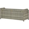 Trädgårdsbänk med förvaring 120 cm konstrotting grå vidaXL 120 x 50 x 50 cm – miniatyr 5