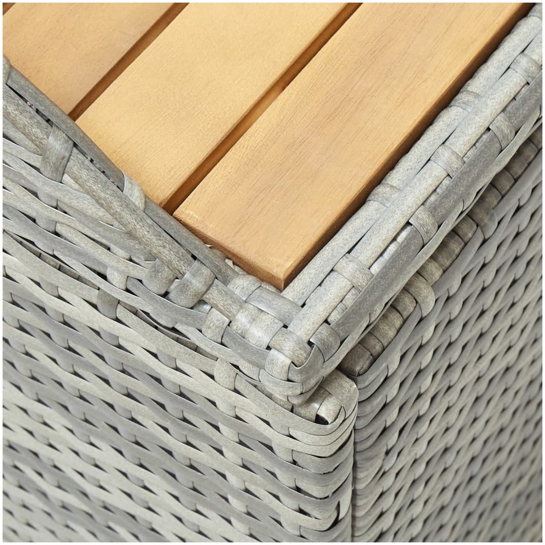 Trädgårdsbänk med förvaring 120 cm konstrotting grå vidaXL 120 x 50 x 50 cm – bild 6