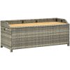 Trädgårdsbänk med förvaring 120 cm konstrotting grå vidaXL 120 x 50 x 50 cm – miniatyr 1