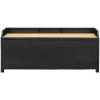 Trädgårdsbänk med förvaring 120 cm konstrotting svart vidaXL 120 x 50 x 50 cm – miniatyr 3