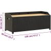 Trädgårdsbänk med förvaring 120 cm konstrotting svart vidaXL 120 x 50 x 50 cm – miniatyr 8