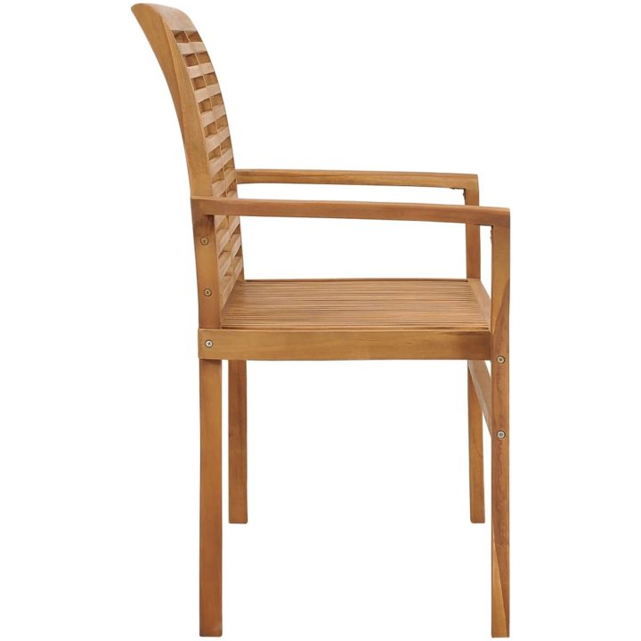 Trädgårdsbänk med grön dyna 112 cm massiv teak vidaXL – bild 4
