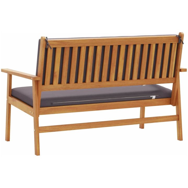 Trädgårdsbänk med Kuddar av Massivt Akaciaträ vidaXL 120 x 65.5 x 79 cm – bild 6