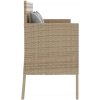 Trädgårdsbänk med kuddar beige konstrotting vidaXL – miniatyr 5