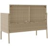 Trädgårdsbänk med kuddar beige konstrotting vidaXL – miniatyr 6