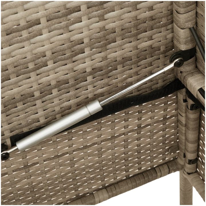 Trädgårdsbänk med kuddar beige konstrotting vidaXL – bild 8