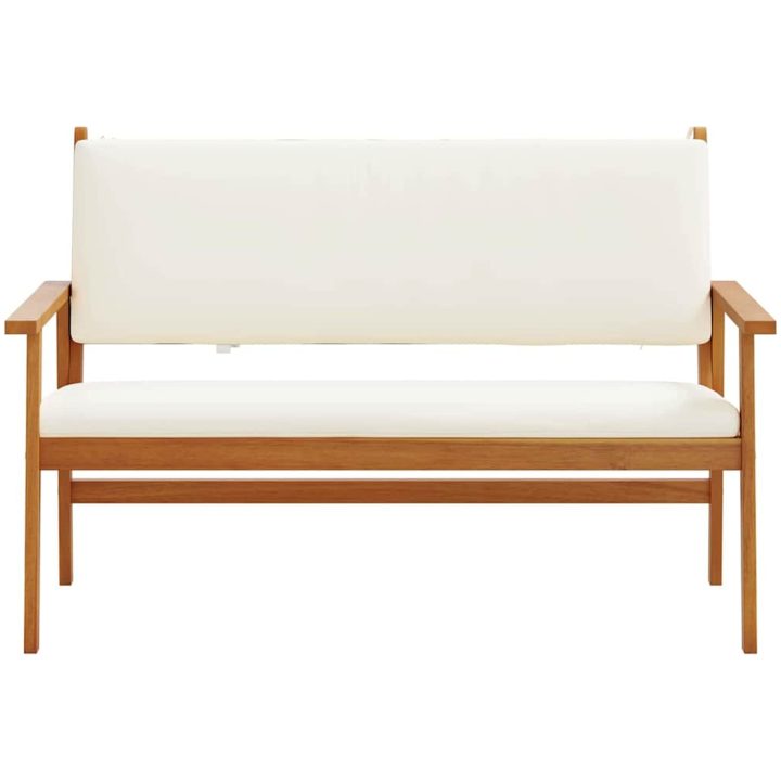 Trädgårdsbänk med Kuddar i Massivt Akaciaträ vidaXL 64 x 120 x 76 cm – bild 4