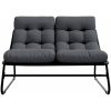 Trädgårdsbänk med Kudde Svart 110x80x71 cm Stål vidaXL 110 x 81 x 71 cm – miniatyr 5