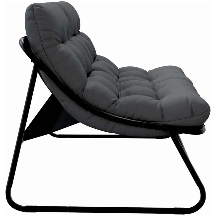Trädgårdsbänk med Kudde Svart 110x80x71 cm Stål vidaXL 110 x 81 x 71 cm – bild 6