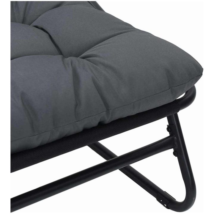 Trädgårdsbänk med Kudde Svart 110x80x71 cm Stål vidaXL 110 x 81 x 71 cm – bild 8
