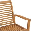 Trädgårdsbänk med kungsblå dyna 112 cm massiv teak vidaXL – miniatyr 4