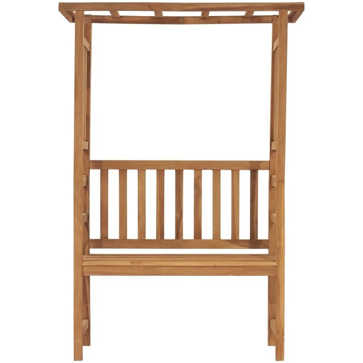Trädgårdsbänk med pergola 115 cm massiv teak vidaXL – bild 2