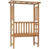 Trädgårdsbänk med pergola 115 cm massiv teak vidaXL – miniatyr 4