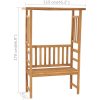 Trädgårdsbänk med pergola 115 cm massiv teak vidaXL – miniatyr 6