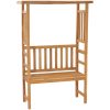 Trädgårdsbänk med pergola 115 cm massiv teak vidaXL – miniatyr 1