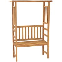 Trädgårdsbänk med pergola 115 cm massiv teak vidaXL