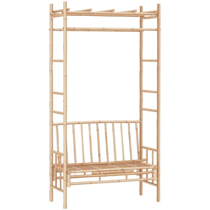 Trädgårdsbänk med pergola 116 cm bambu vidaXL – bild 2