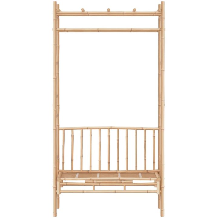 Trädgårdsbänk med pergola 116 cm bambu vidaXL – bild 3
