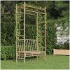 Trädgårdsbänk med pergola 116 cm bambu vidaXL – miniatyr 1