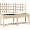 Trädgårdsbänk med Spaljé och Hylla 203x53x152 cm Massivt Furu vidaXL 203,5 x 54 x 152,5 cm – miniatyr 2