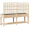 Trädgårdsbänk med Spaljé och Hylla 203x53x152 cm Massivt Furu vidaXL 203,5 x 54 x 152,5 cm – miniatyr 7