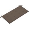 Trädgårdsbänk med taupe dyna 112 cm massiv teak vidaXL – miniatyr 5