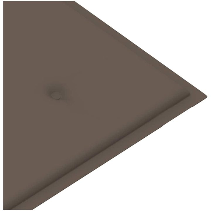Trädgårdsbänk med taupe dyna 112 cm massiv teak vidaXL – bild 7