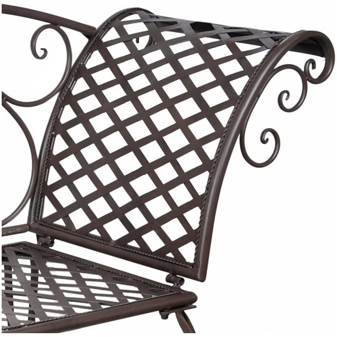 Trädgårdsbänk schäslong 128 cm antikbrun vidaXL – bild 4