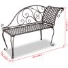 Trädgårdsbänk schäslong 128 cm antikbrun vidaXL – miniatyr 5