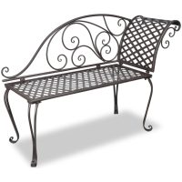Trädgårdsbänk schäslong 128 cm antikbrun vidaXL
