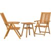 Trädgårdsbänk-set 3 delar massivt akaciaträ vidaXL 150 x 90 x 60 cm – miniatyr 2