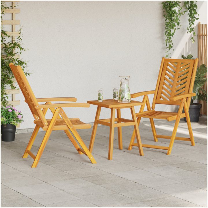 Trädgårdsbänk-set 3 delar massivt akaciaträ vidaXL 150 x 90 x 60 cm – bild 4