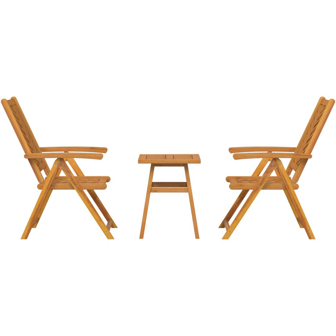 Trädgårdsbänk-set 3 delar massivt akaciaträ vidaXL 150 x 90 x 60 cm – bild 7