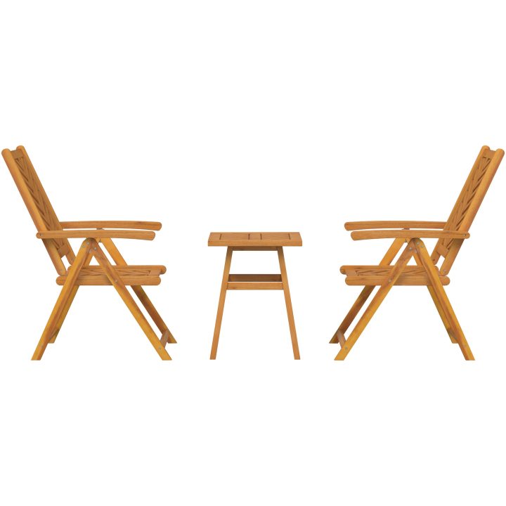 Trädgårdsbänk-set 3 delar massivt akaciaträ vidaXL 150 x 90 x 60 cm – bild 7