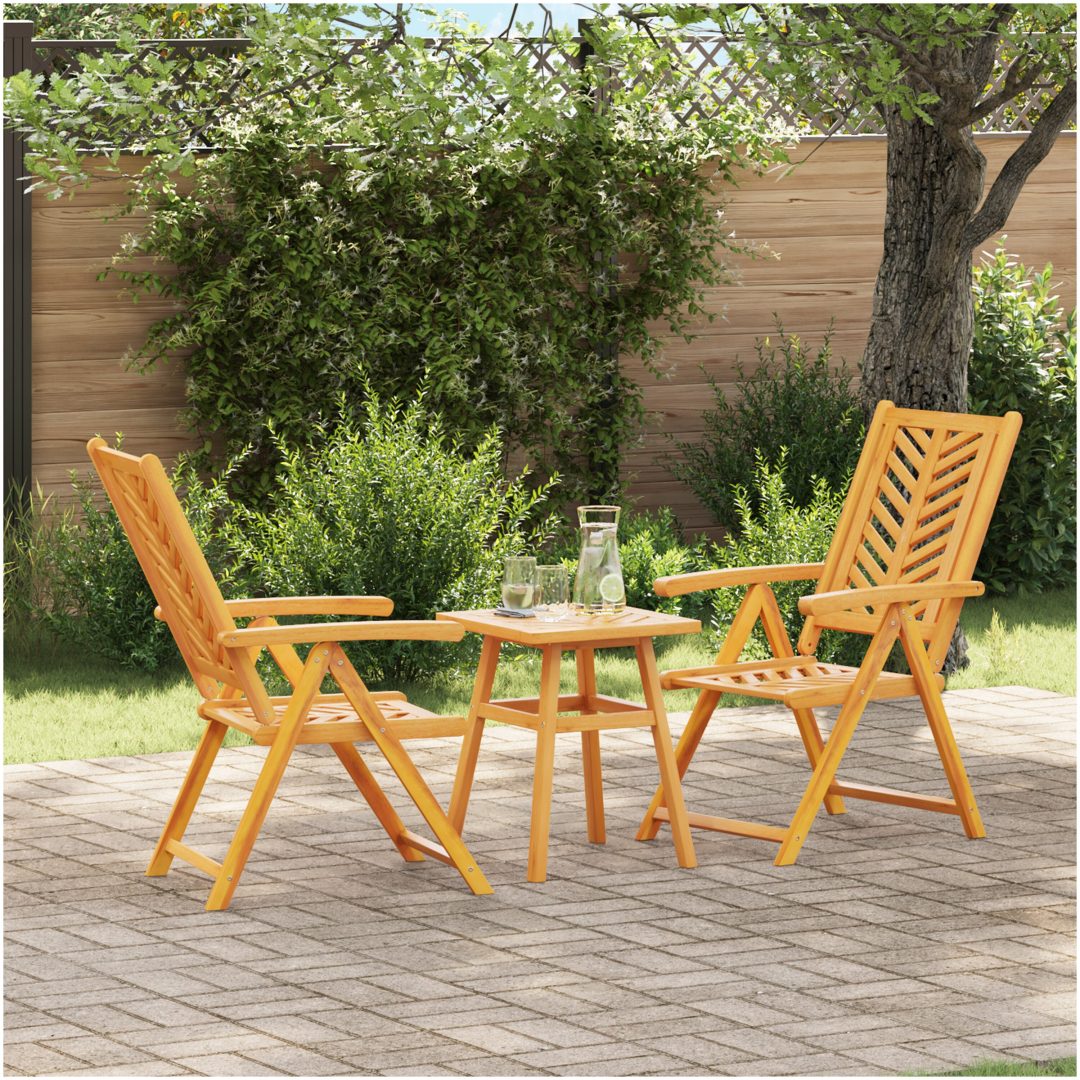 Trädgårdsbänk-set 3 delar massivt akaciaträ vidaXL 150 x 90 x 60 cm