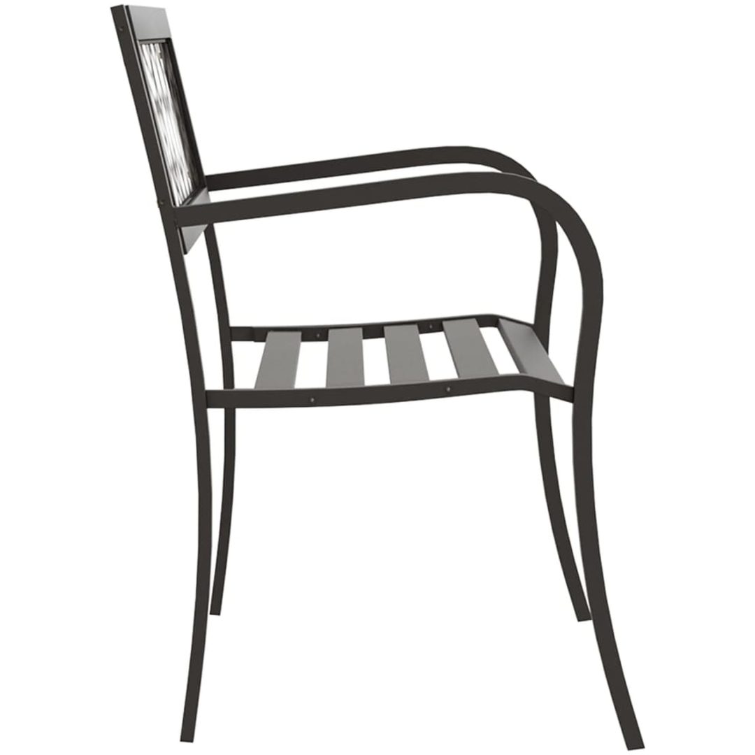 Trädgårdsbänk stål svart vidaXL 125 cm – bild 4