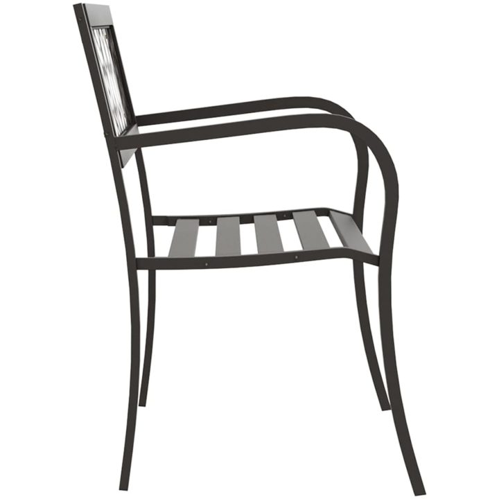 Trädgårdsbänk stål svart vidaXL 125 cm – bild 4
