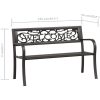 Trädgårdsbänk stål svart vidaXL 125 cm – miniatyr 8