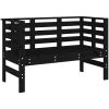 Trädgårdsbänk svart 111,5x53x71 cm massiv furu vidaXL – miniatyr 2