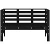 Trädgårdsbänk svart 111,5x53x71 cm massiv furu vidaXL – miniatyr 4