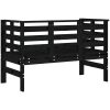 Trädgårdsbänk svart 111,5x53x71 cm massiv furu vidaXL – miniatyr 6