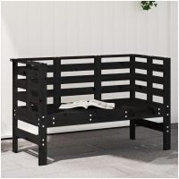 Trädgårdsbänk svart 111,5x53x71 cm massiv furu vidaXL