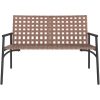 Trädgårdsbänk Svart 113x79x75 cm Poly Rattan vidaXL 110.5 x 79 x 75.5 cm – miniatyr 4
