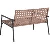 Trädgårdsbänk Svart 113x79x75 cm Poly Rattan vidaXL 110.5 x 79 x 75.5 cm – miniatyr 6