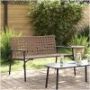 Trädgårdsbänk Svart 113x79x75 cm Poly Rattan vidaXL 110.5 x 79 x 75.5 cm – miniatyr 1