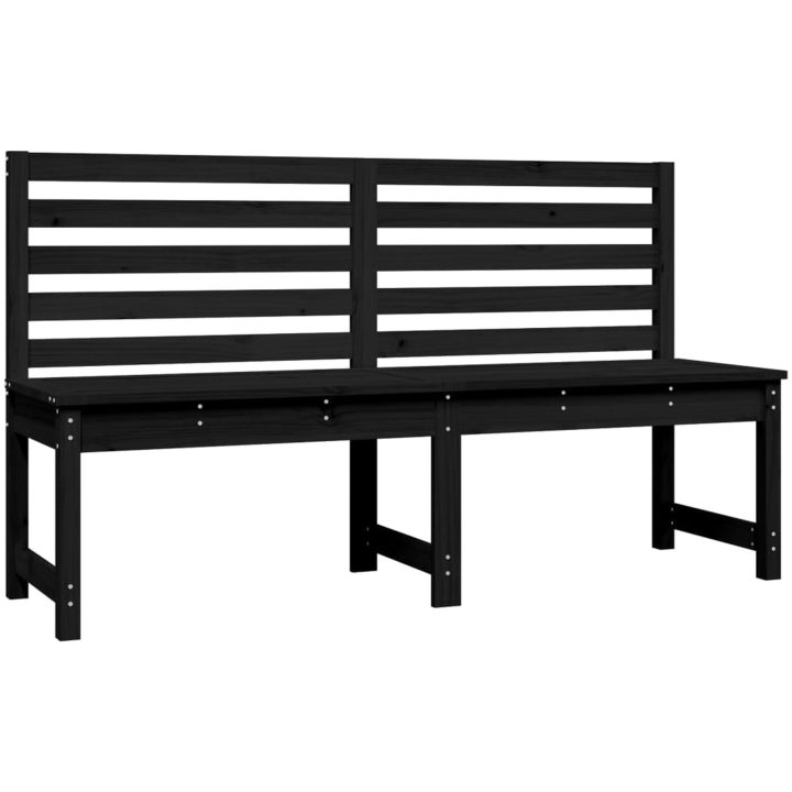 Trädgårdsbänk svart 157,5 cm massiv furu vidaXL 157.5 x 48 x 91.5 cm – bild 2