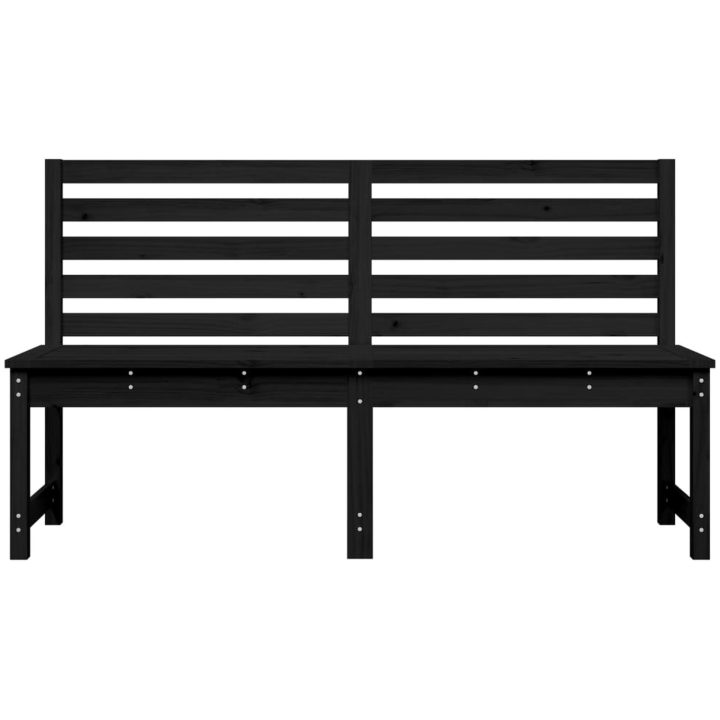 Trädgårdsbänk svart 157,5 cm massiv furu vidaXL 157.5 x 48 x 91.5 cm – bild 4