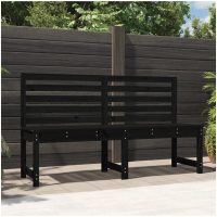 Trädgårdsbänk svart 157,5 cm massiv furu vidaXL
