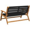 Trädgårdsbänk Svart 76x122x73 cm Massiv Akacia vidaXL 122 x 78 x 73 cm – miniatyr 4